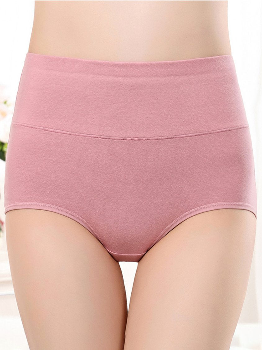 Cotton Breathable High Waist Briefs Plus Size QAR99