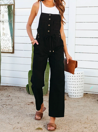 Lässige, schlichte Spaghetti-Latzhose CM100