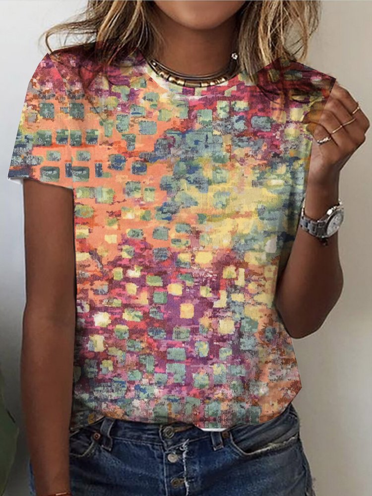 Loose Crew Neck Casual T-Shirt QR85