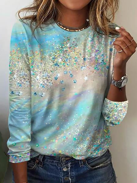 Casual Ombre Regular Fit Crew Neck T-Shirt cc158