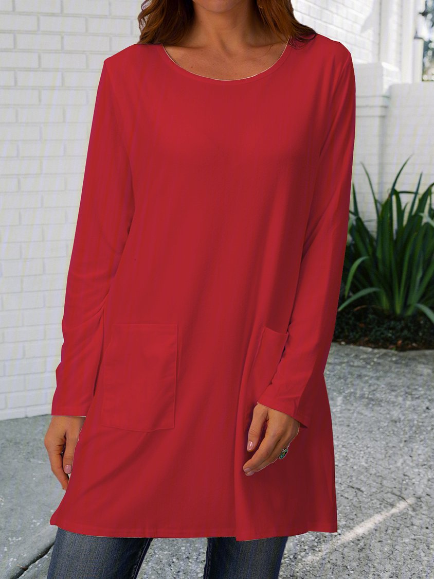 Damen Langarm-Tunika aus Baumwollmischung ap23