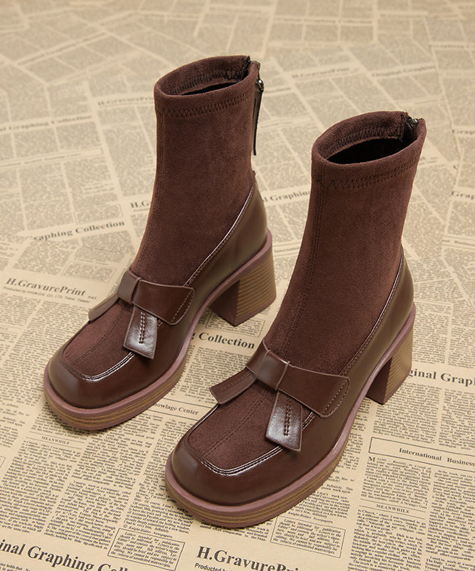 Bottes noires épaisses à fermeture éclair