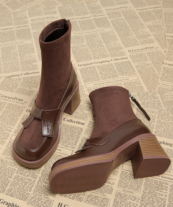 Bottes noires épaisses à fermeture éclair