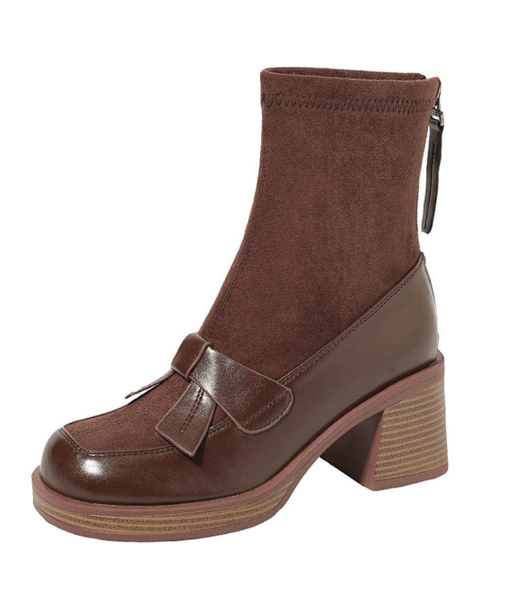 Bottes noires épaisses à fermeture éclair