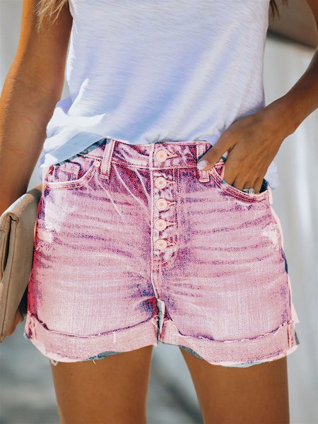 Buttoned Casual Denim Denim shorts Shorts AT100134