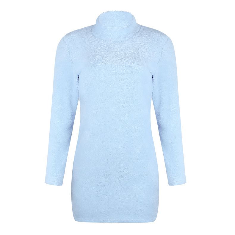 Fluffy Mini Sheath Sweater Dress CA12