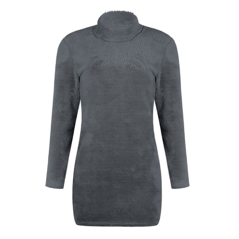 Fluffy Mini Sheath Sweater Dress CA12