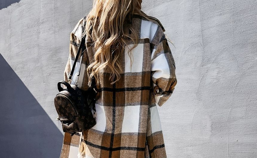 Plaid Long Shacket YS10013