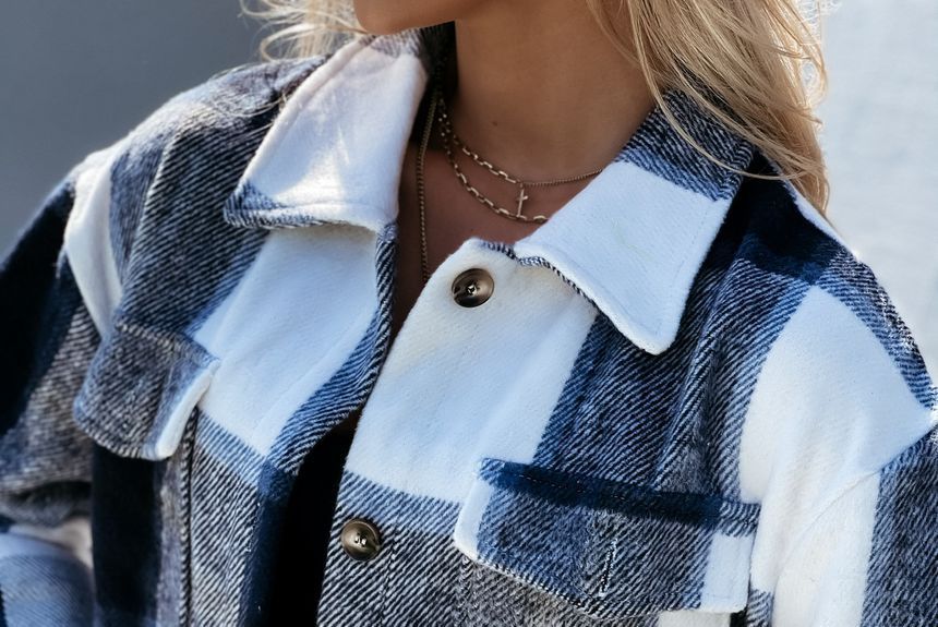 Plaid Long Shacket YS10013