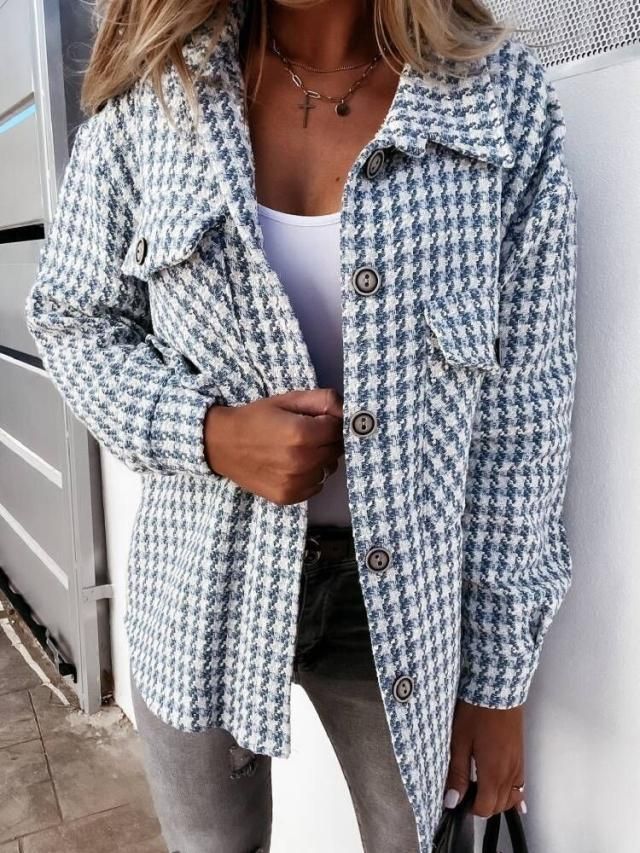 Houndstooth Shirt Jacket YS10028