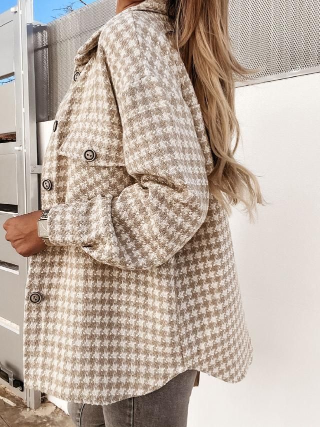Houndstooth Shirt Jacket YS10028