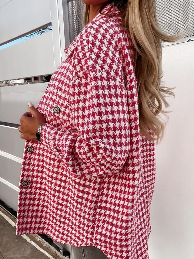 Houndstooth Shirt Jacket YS10028