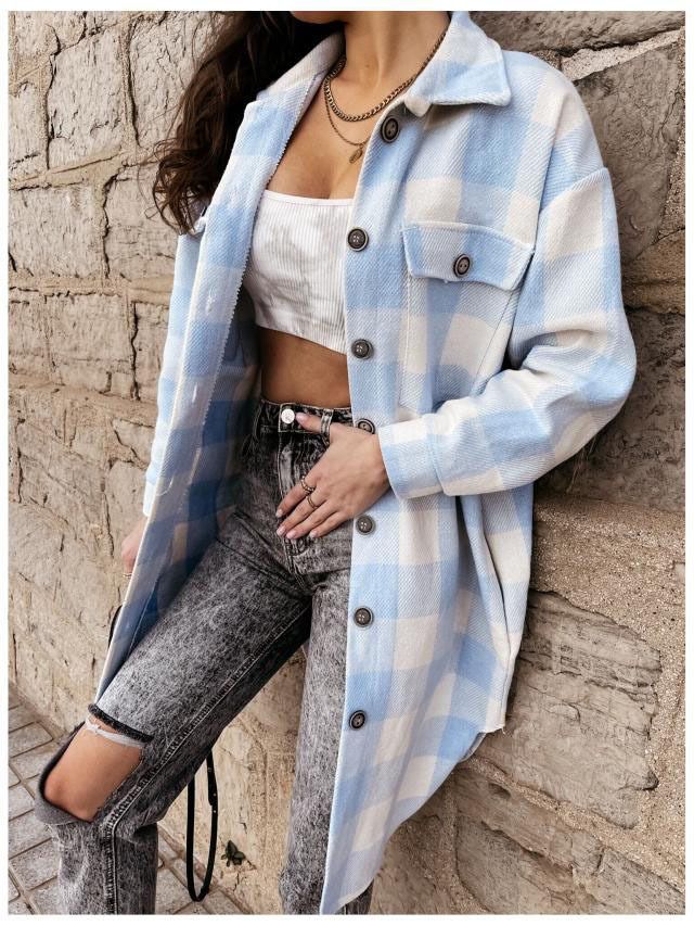 Plaid Shirt Jacket YS10026