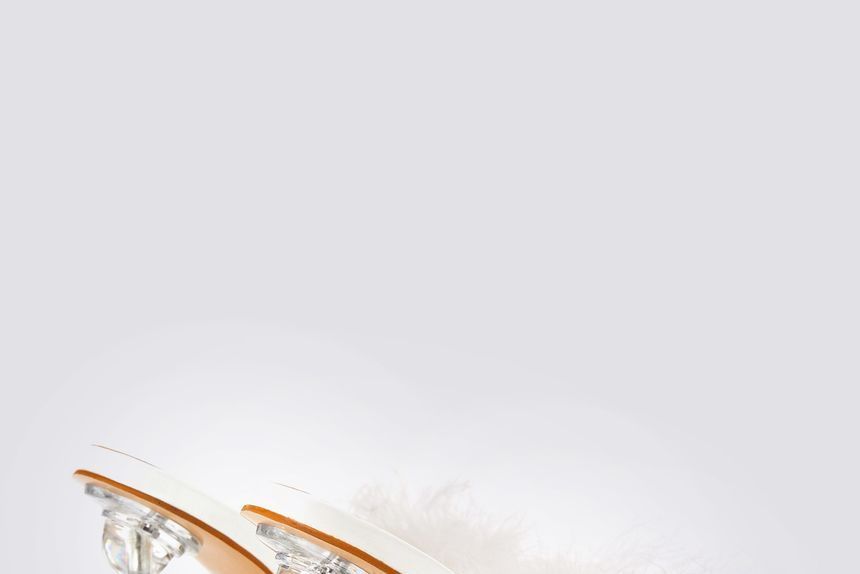 Fluffy Stiletto Slide Sandals AE1053