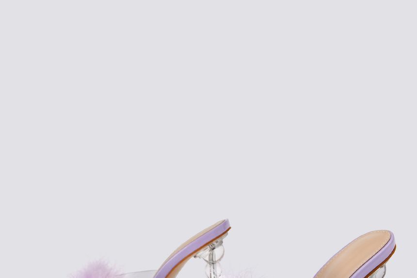 Fluffy Stiletto Slide Sandals AE1053