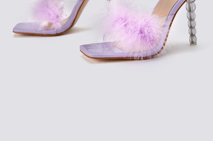 Fluffy Stiletto Slide Sandals AE1053