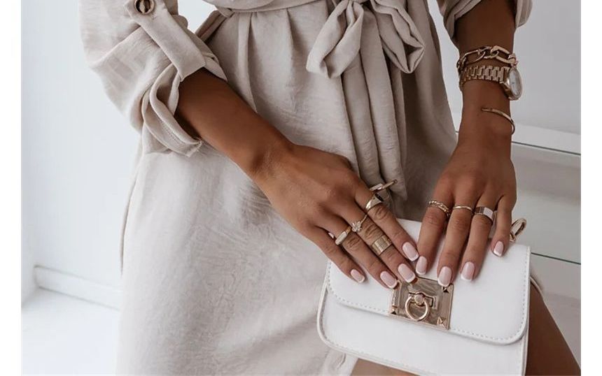 Long-Sleeve Plain Tie-Front Midi Shirtdress OP48