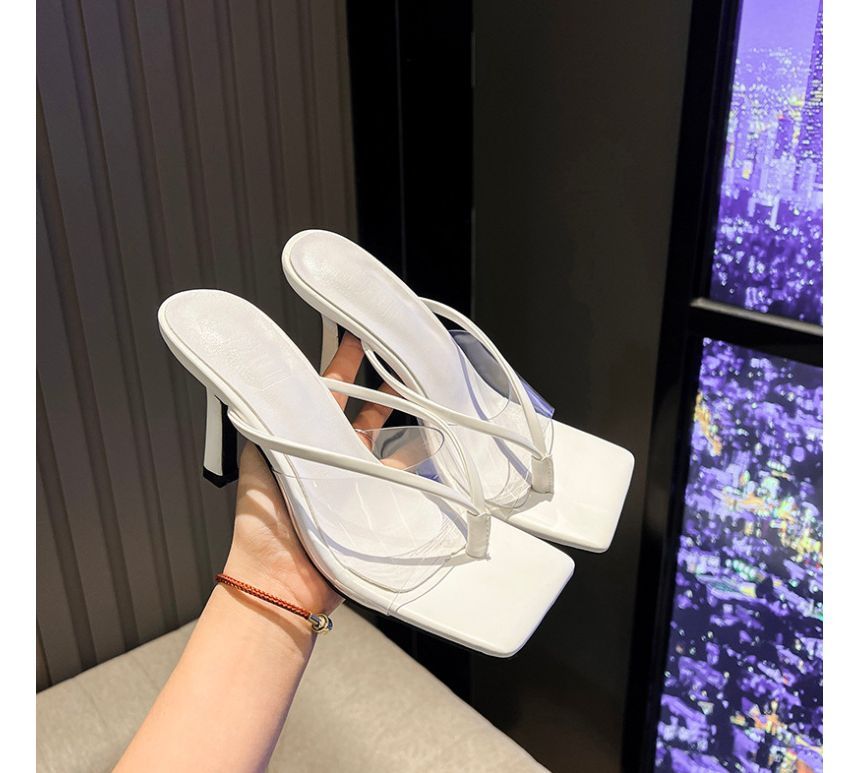 Transparent High Heel Thong Sandals AE1040