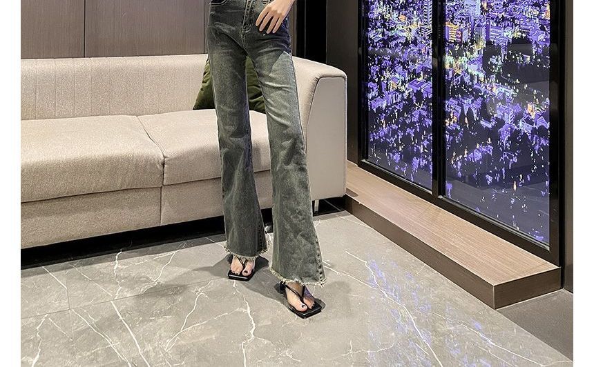 Transparent High Heel Thong Sandals AE1040
