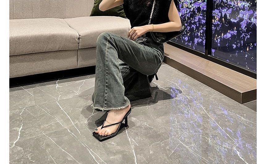 Transparent High Heel Thong Sandals AE1040