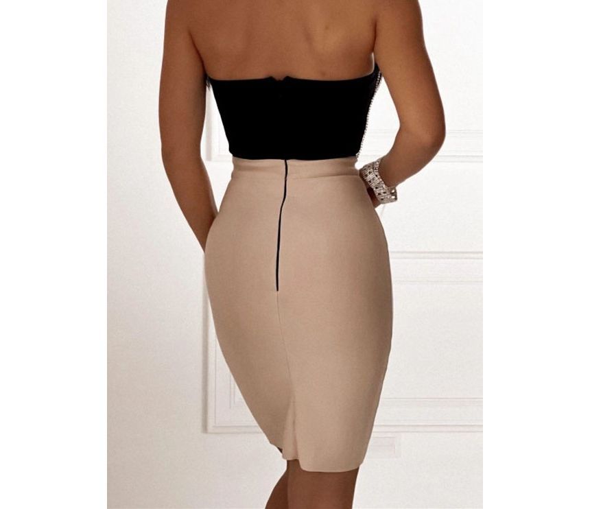 High Waist Plain Pencil Skirt FA220