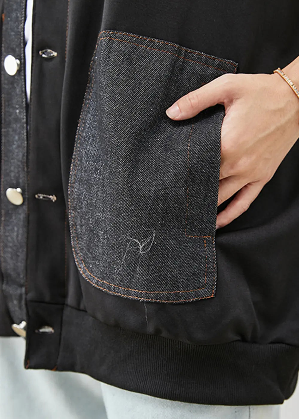 Modern Black Oversized Patchwork Cotton Coats Fall Ada Fashion
