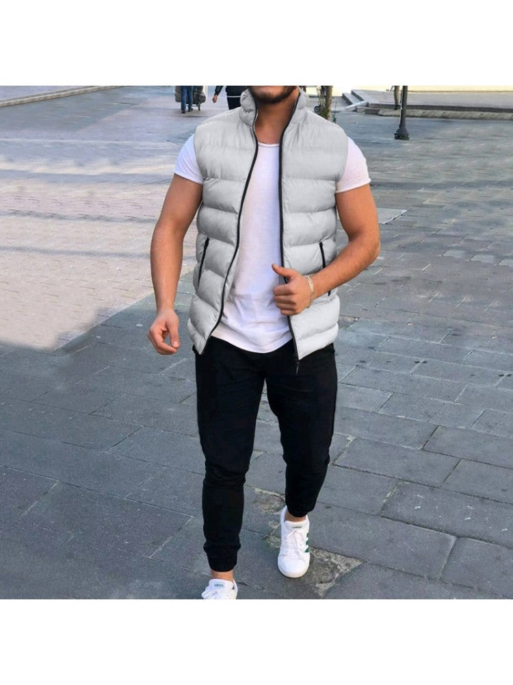 Ensemble gilet et pantalon à col montant pour homme KA239