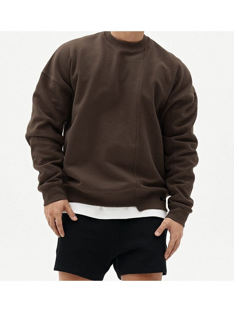 Loose Round Neck Pure Color Men's Versatile Sweater KO182
