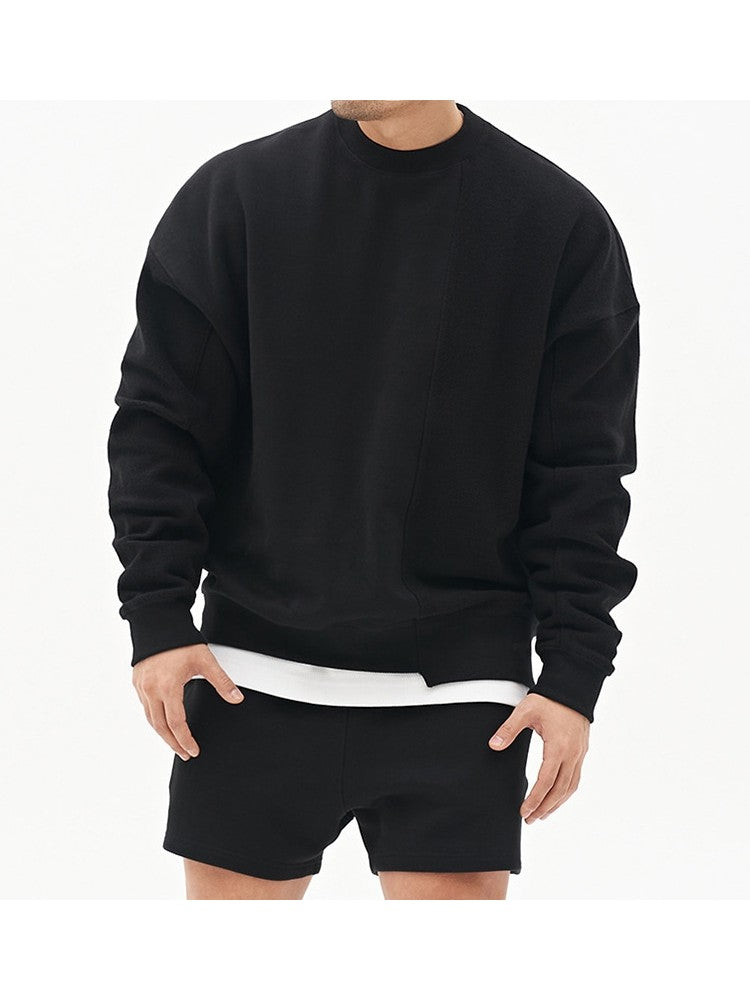 Loose Round Neck Pure Color Men's Versatile Sweater KO182