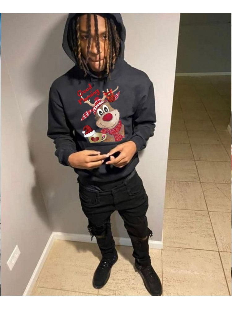 New Christmas Deer Sports Long Sleeve Hooded Tops SS163