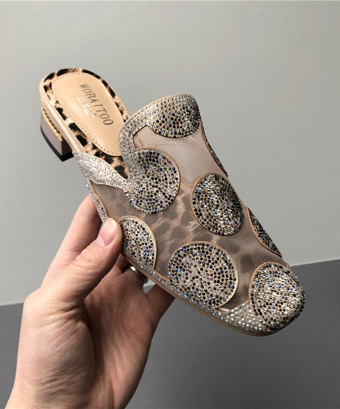 Stylish Zircon Breathable Mesh Slide Sandals