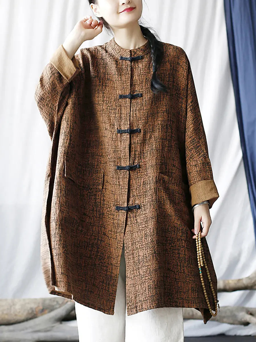 Women Vintage Spring Split Hem Batwing Sleeve Long Shirt Ada Fashion