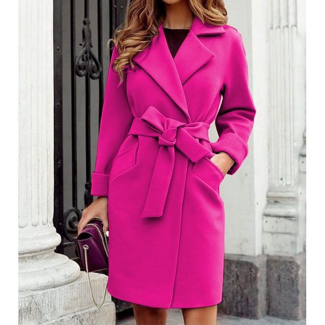 Plain Tie-Front Coat YS1004