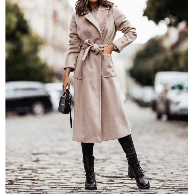 Notch Lapel Plain Midi Coat YS1006