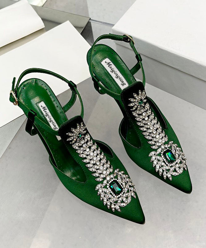 Yellow Splicing Stiletto Sandals Pointed Toe Hollow Out AH227