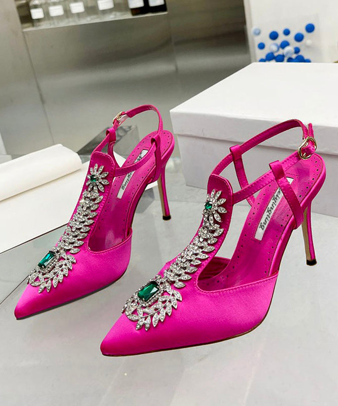 Yellow Splicing Stiletto Sandals Pointed Toe Hollow Out AH227