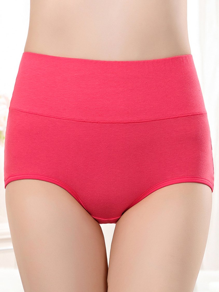 Cotton Breathable High Waist Briefs Plus Size QAR99