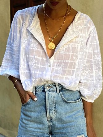 Floral Loose Crew Neck Casual Blouse QAF31