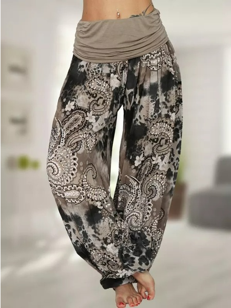 Paisley Casual Loose Long Pants WD95
