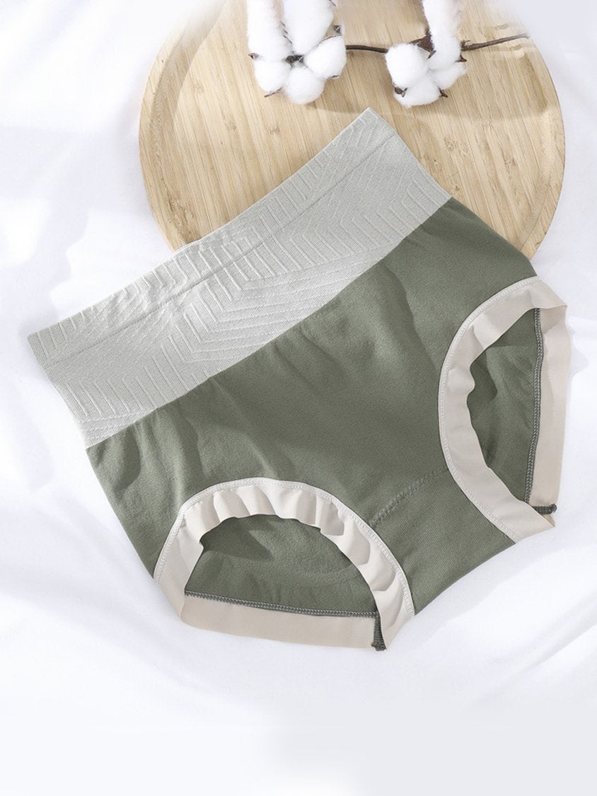 Soft Graphene Antibacterial High Waist Briefs Plus Size QAR37