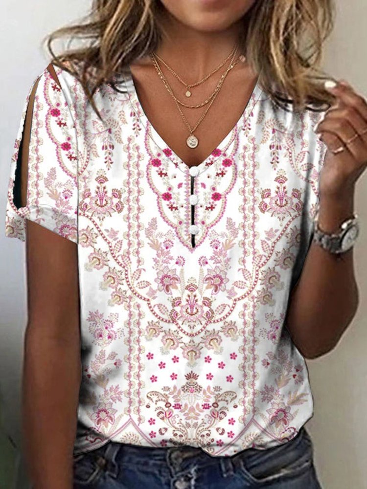 Casual Loose V Neck T-Shirt WG87