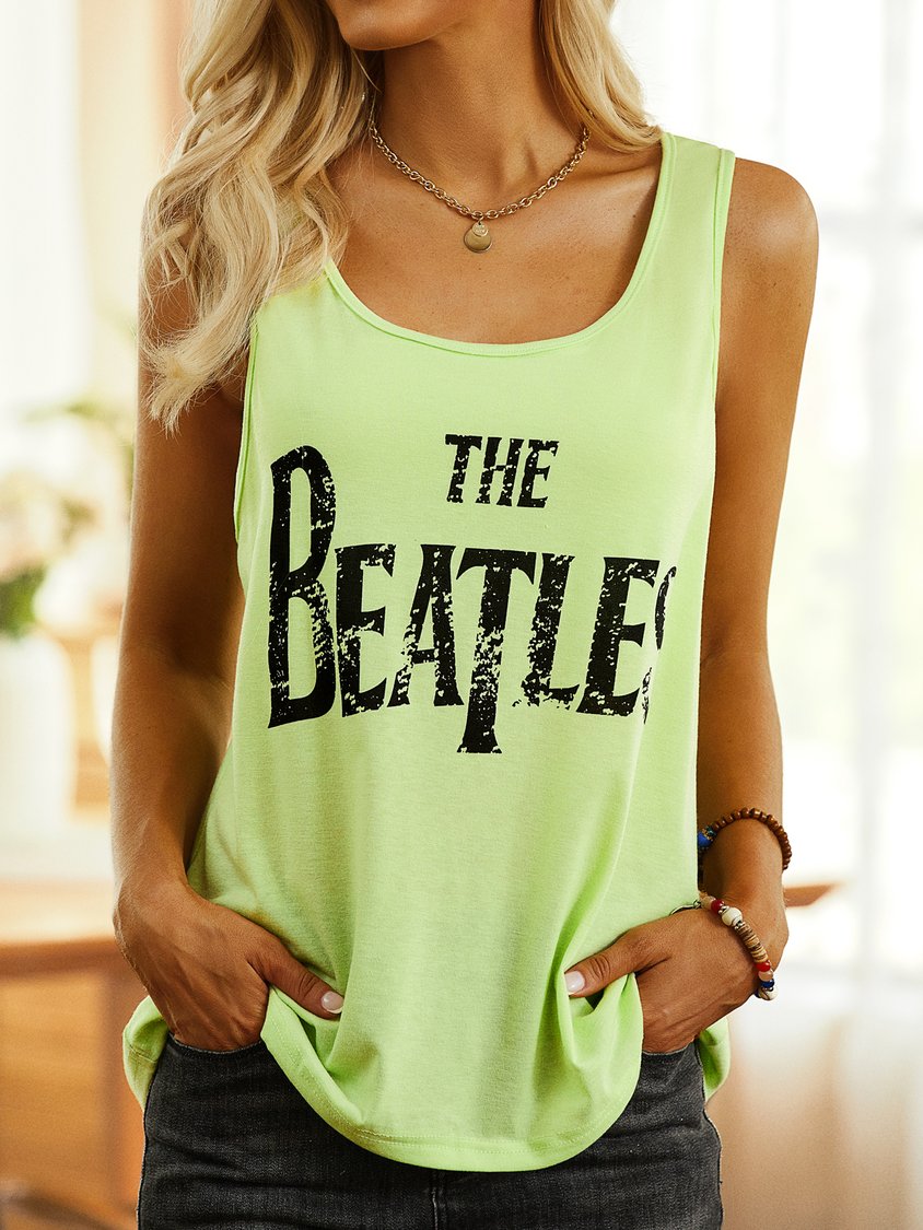 Sleeveless Printed T-shirt QAW5