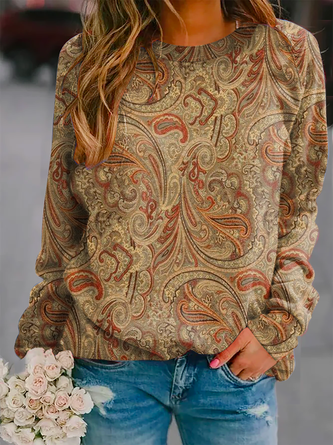 Langarm-Sweatshirt mit Paisleymuster QAS29