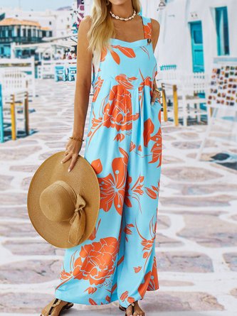 Lässiger Jumpsuit und Strampler mit Blumenmuster QAJ58