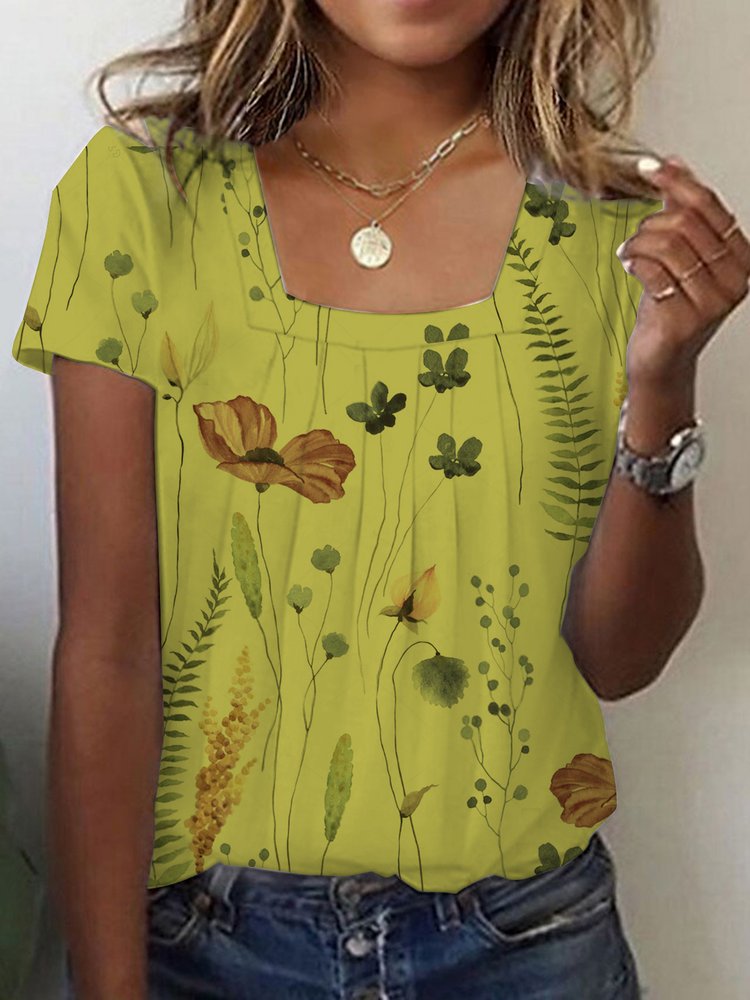 Casual Loose Floral T-Shirt cc188