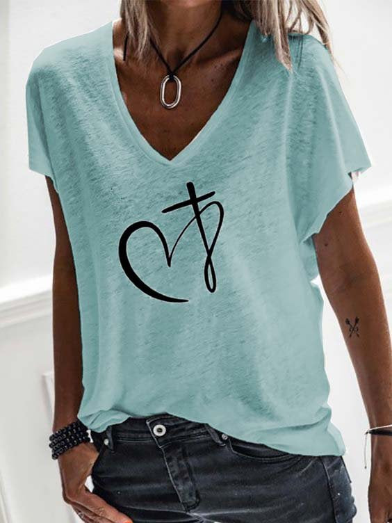 Casual Loosen Cotton Blends Short Sleeve T-Shirt WZ119