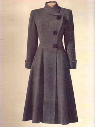 Stand Collar Wool-Blend Slim Fit Coat QAG24