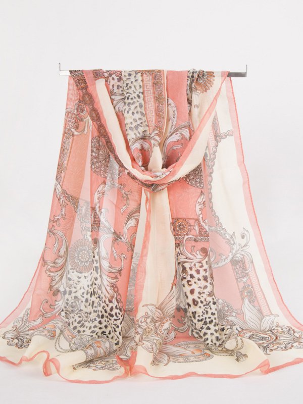 Vacation Ethnic Pattern Silk Scarf Spring Summer Beach Accessories QAR7