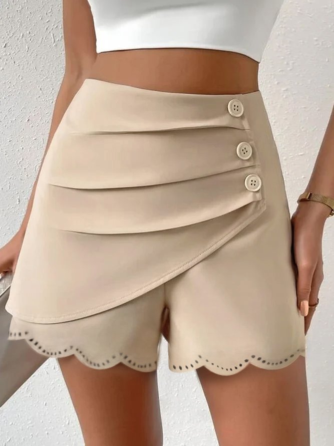 Loose Devore Plain Casual Shorts WX103