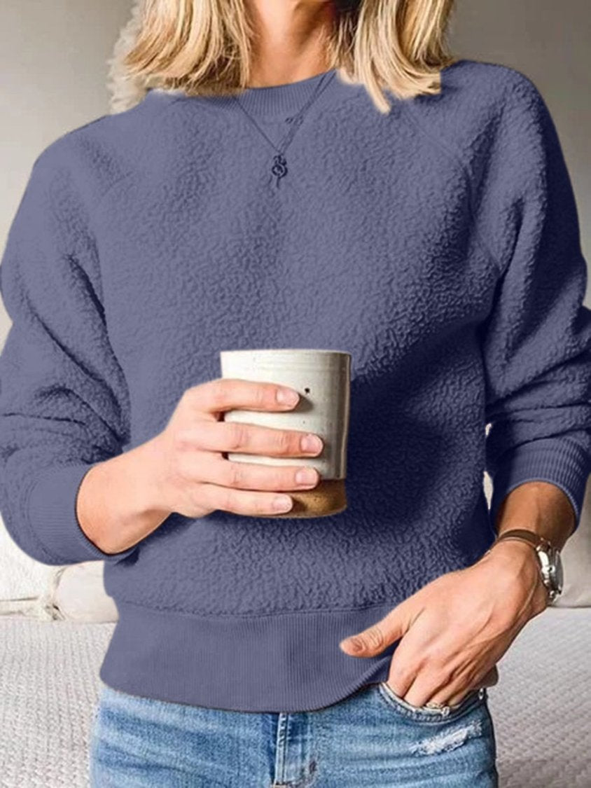 Lässiges, schlichtes Rundhals-Shirt und Top aus Baumwollmischung GA18